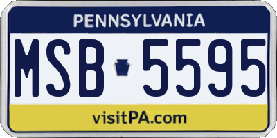PA license plate MSB5595