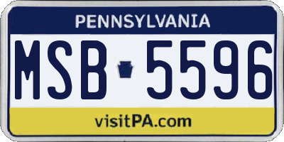 PA license plate MSB5596