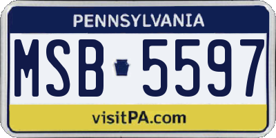 PA license plate MSB5597