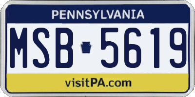 PA license plate MSB5619