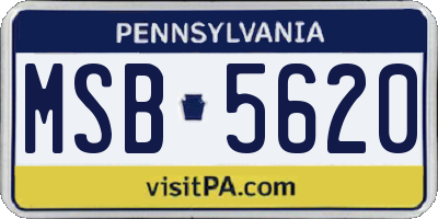 PA license plate MSB5620