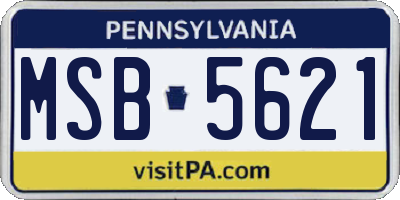 PA license plate MSB5621