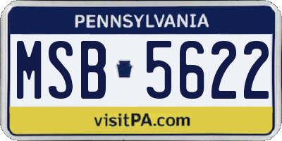 PA license plate MSB5622