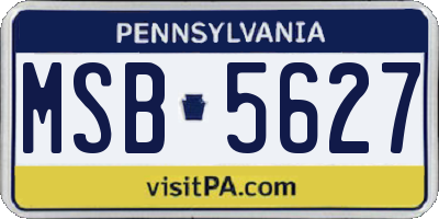PA license plate MSB5627
