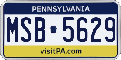 PA license plate MSB5629