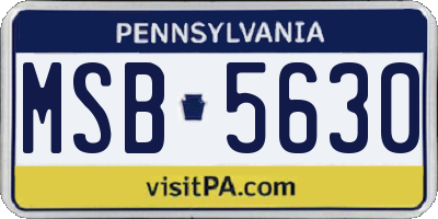 PA license plate MSB5630