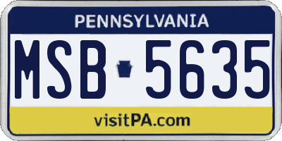 PA license plate MSB5635