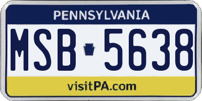 PA license plate MSB5638