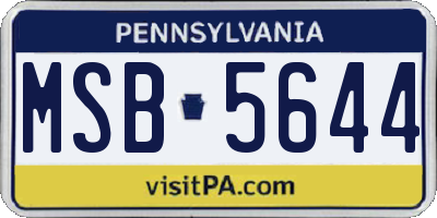 PA license plate MSB5644