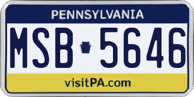 PA license plate MSB5646