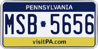PA license plate MSB5656