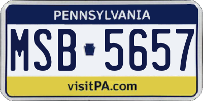 PA license plate MSB5657