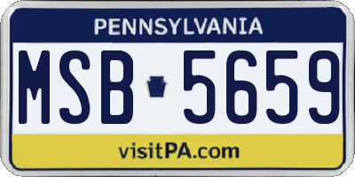 PA license plate MSB5659