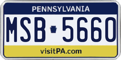PA license plate MSB5660