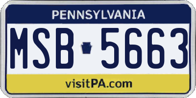 PA license plate MSB5663