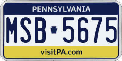 PA license plate MSB5675