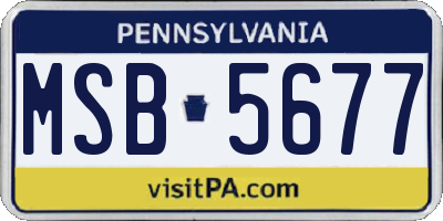 PA license plate MSB5677
