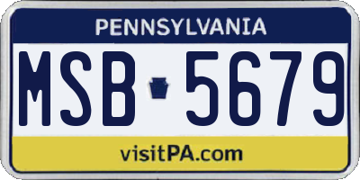 PA license plate MSB5679