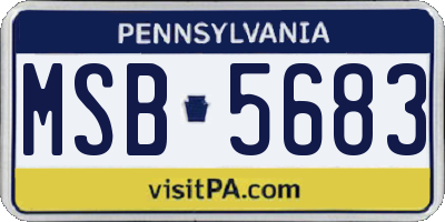 PA license plate MSB5683