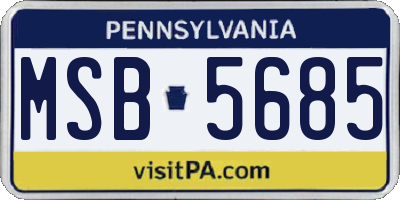PA license plate MSB5685