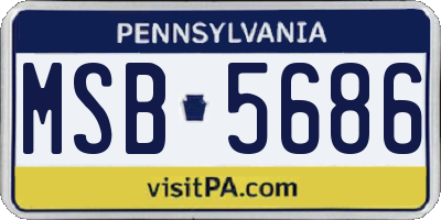 PA license plate MSB5686