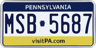 PA license plate MSB5687