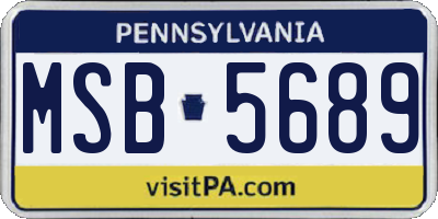 PA license plate MSB5689
