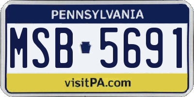 PA license plate MSB5691
