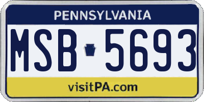 PA license plate MSB5693