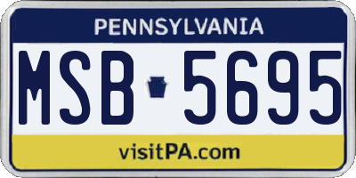 PA license plate MSB5695