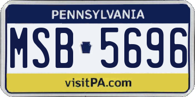 PA license plate MSB5696
