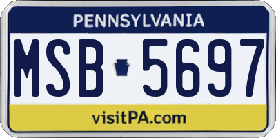 PA license plate MSB5697