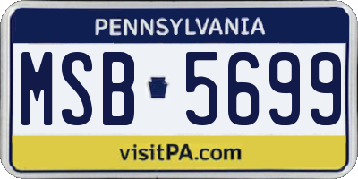 PA license plate MSB5699