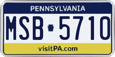 PA license plate MSB5710
