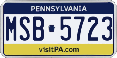 PA license plate MSB5723