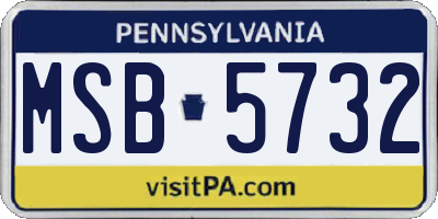 PA license plate MSB5732