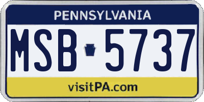 PA license plate MSB5737