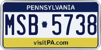 PA license plate MSB5738