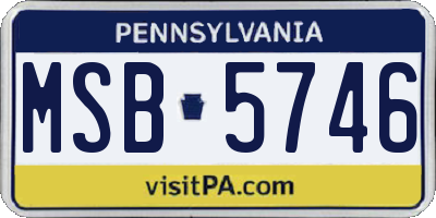 PA license plate MSB5746