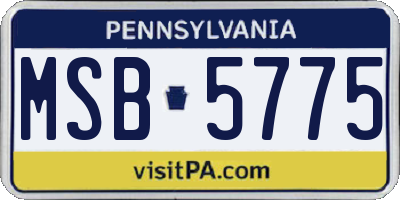 PA license plate MSB5775