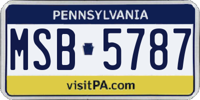 PA license plate MSB5787