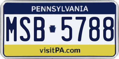 PA license plate MSB5788