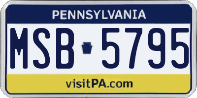 PA license plate MSB5795