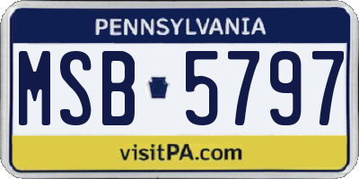 PA license plate MSB5797