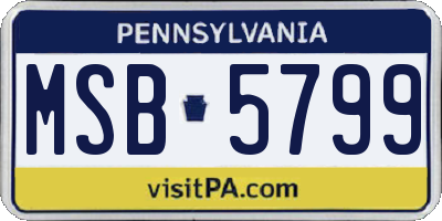 PA license plate MSB5799