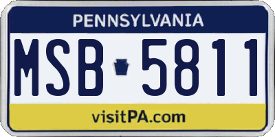 PA license plate MSB5811