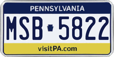 PA license plate MSB5822
