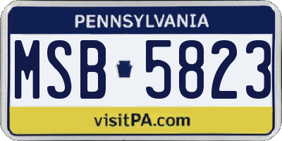 PA license plate MSB5823
