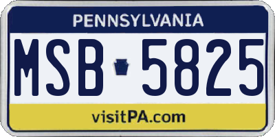 PA license plate MSB5825