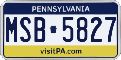 PA license plate MSB5827